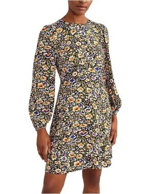 Boden Crew Neck Print Mini Dress In Multi - US 6